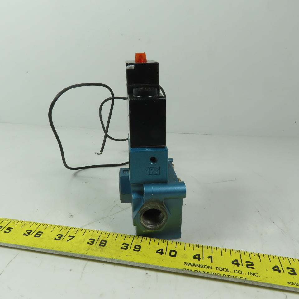 MAC 55B-12-PE-616AA Pneumatic Air Solenoid Valve Vac to 150PSI 24VDC