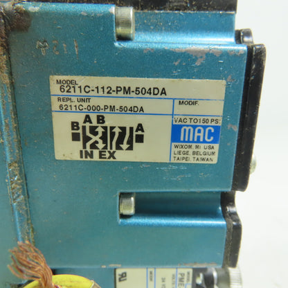 MAC 621C-112-PM-504DA & PME-504DABE Pneumatic Air Solenoid Valve 24VDC