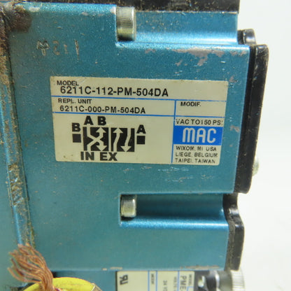 MAC 621C-112-PM-504DA & PME-504DABE Pneumatic Air Solenoid Valve 24VDC