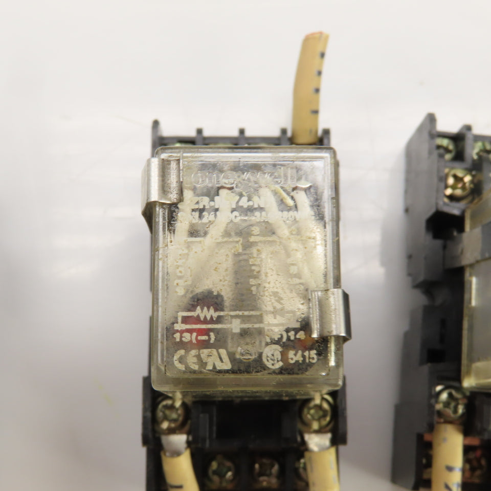 Honeywell SZR-MY4-N1 Power Relay 24VDC W/Socket Base SZX-SMF-14N 250VAC Lot/13