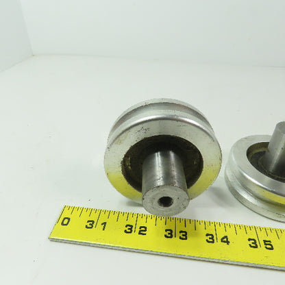 2" Diam Grooved Aluminum Wheel W Bearing and 1" Diam Axel Lot of 5