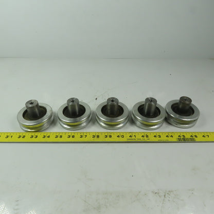 2" Diam Grooved Aluminum Wheel W Bearing and 1" Diam Axel Lot of 5