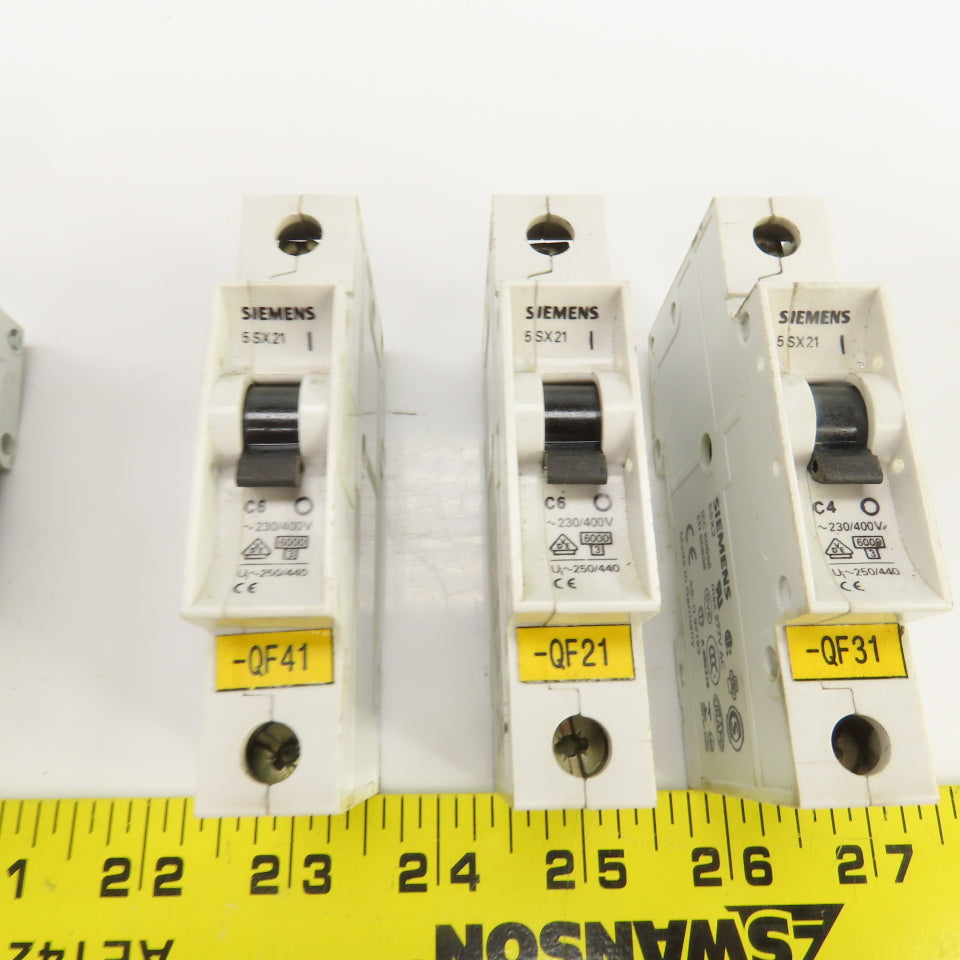 Siemens 5SX22 5SX21 5SX9100 Circuit Breakers 480V/277V Mixed Lot Of 7