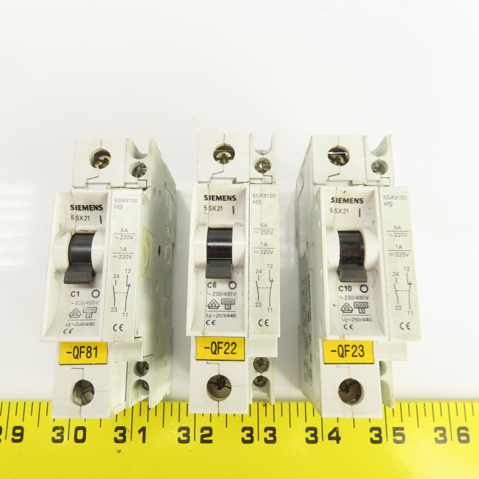 Siemens 5SX22 5SX21 5SX9100 Circuit Breakers 480V/277V Mixed Lot Of 7