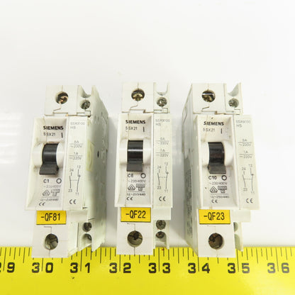 Siemens 5SX22 5SX21 5SX9100 Circuit Breakers 480V/277V Mixed Lot Of 7