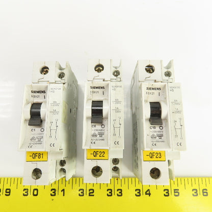Siemens 5SX22 5SX21 5SX9100 Circuit Breakers 480V/277V Mixed Lot Of 7
