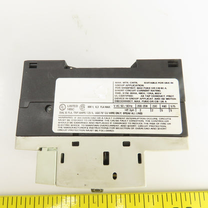 Siemens 3RV1011-1GA10 Motor Starter Circuit Breaker Protector 600V 4.5-6.3A Trip