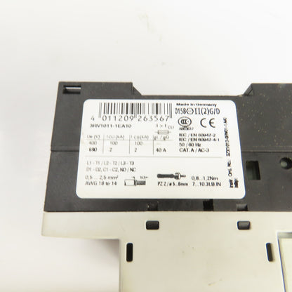 Siemens 3RV1011-1EA10 Motor Starter Circuit Breaker Protector 600V 2.8-4A Trip