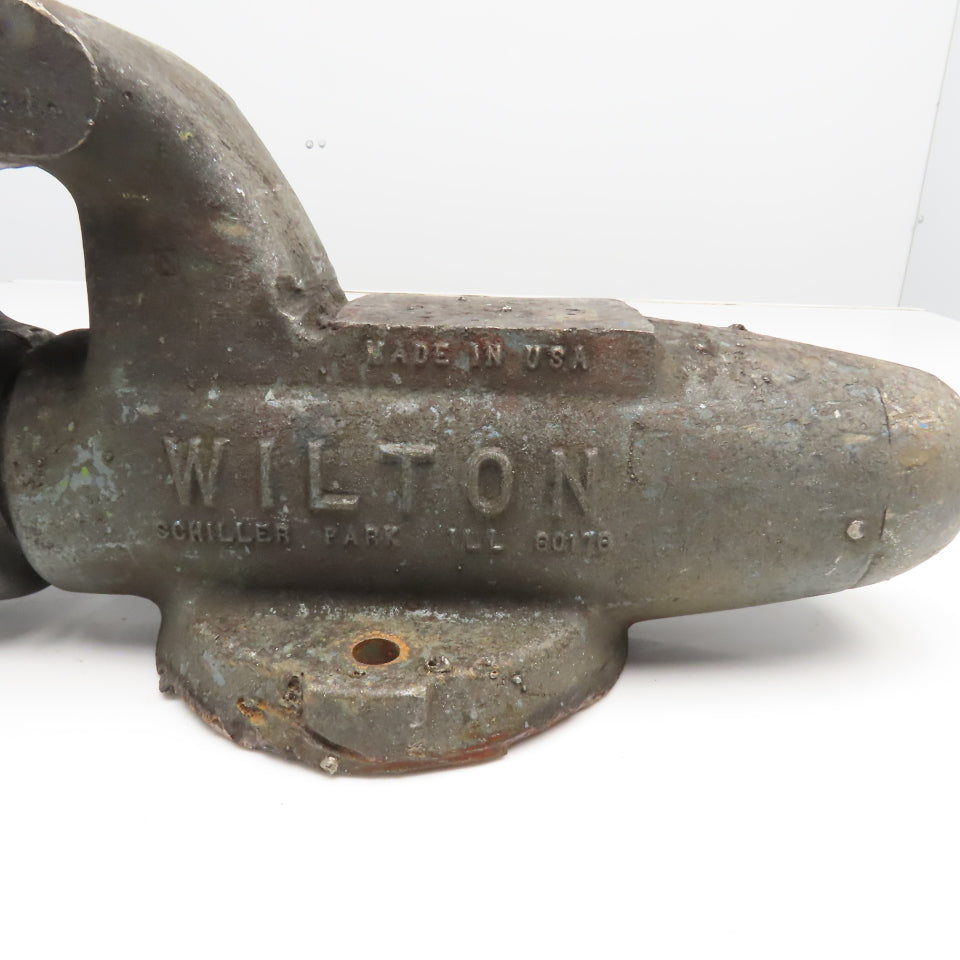 Wilton 4-1/2" x  8" Open Vintage Bullet Bench Vise With Soft Jaws Feb 1978