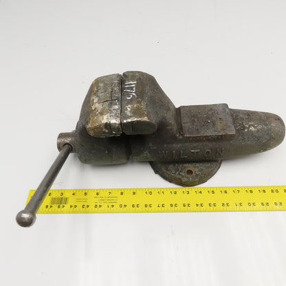 Wilton 4-1/2" x  8" Open Vintage Bullet Bench Vise With Soft Jaws Feb 1978