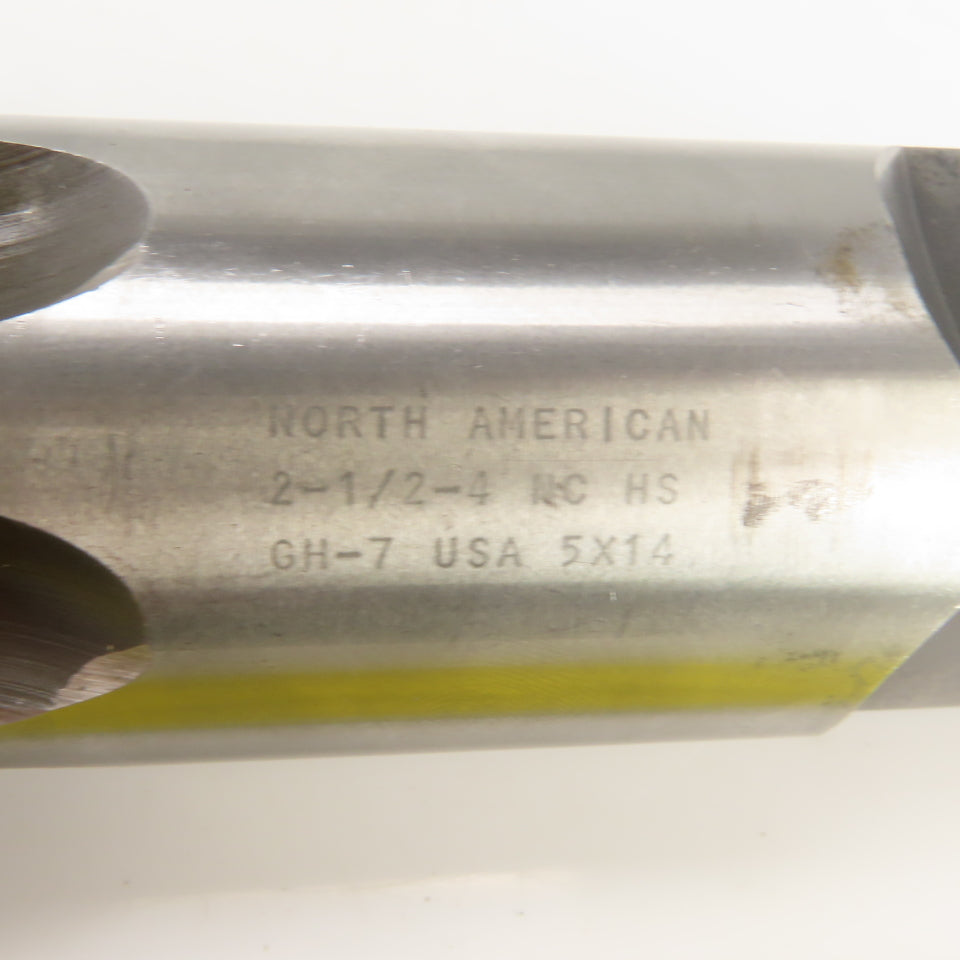 North American 2-1/2"-4 NC HS Straight 6 Flute Modified Plug Tap 9-3/8" OAL USA