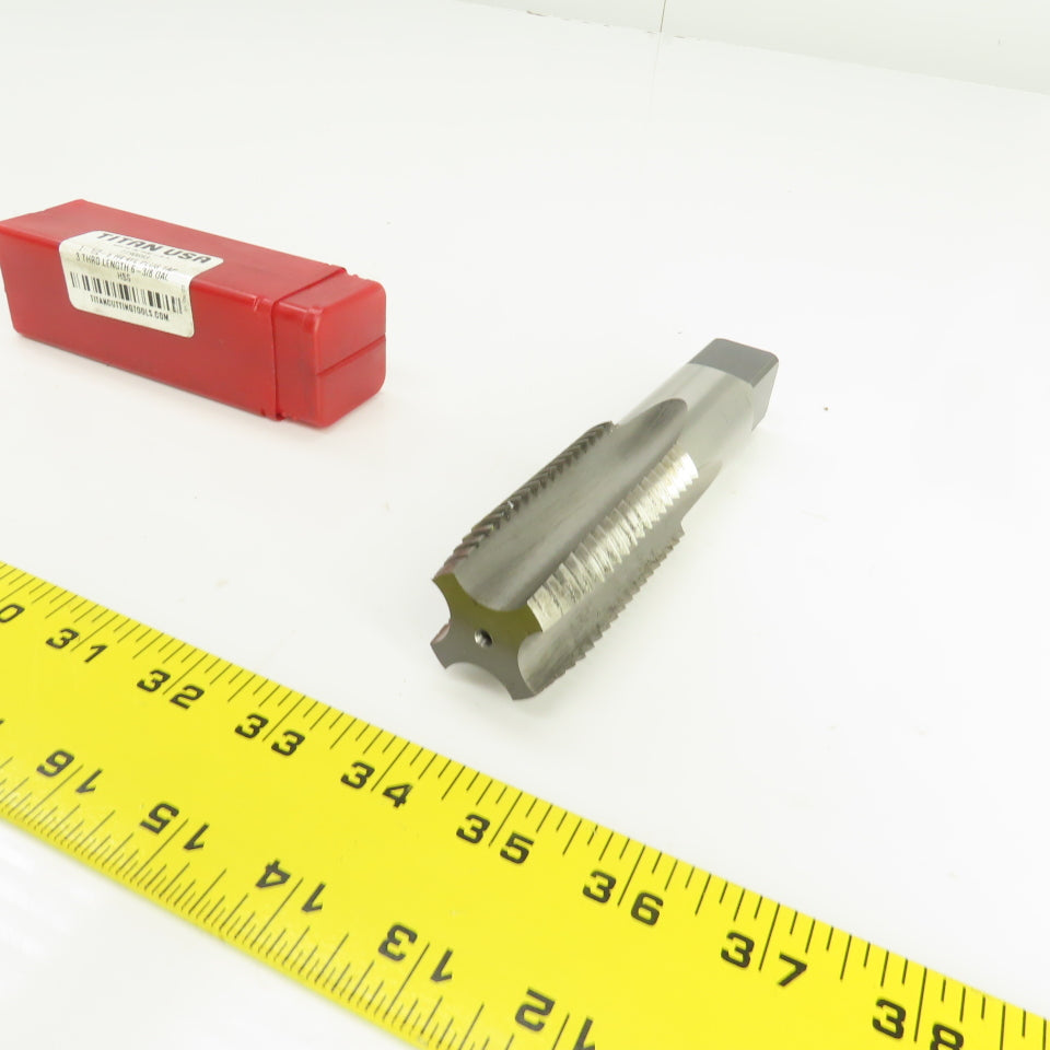Titan 1-1/2"-6 HSS NC Straight 4 Flute Plug Tap 6-3/8" OAL 0.920" Shank USA