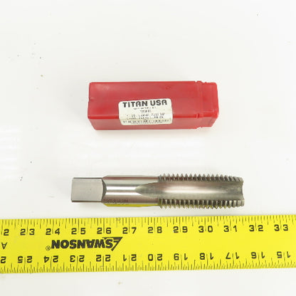 Titan 1-1/2"-6 HSS NC Straight 4 Flute Plug Tap 6-3/8" OAL 0.920" Shank USA