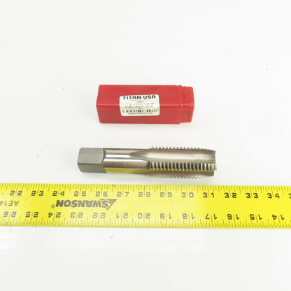 Titan 1-1/2"-6 HSS NC Straight 4 Flute Plug Tap 6-3/8" OAL 0.920" Shank USA