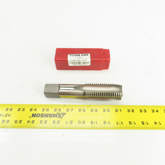 Titan 1-1/2"-6 HSS NC Straight 4 Flute Plug Tap 6-3/8" OAL 0.920" Shank USA