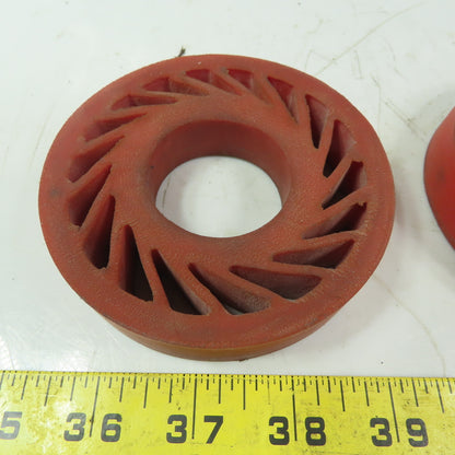 Polyurethane Precision No Crush Wheel Red 4" OD 7/8" Wide 1-3/4 ID Lot of 2