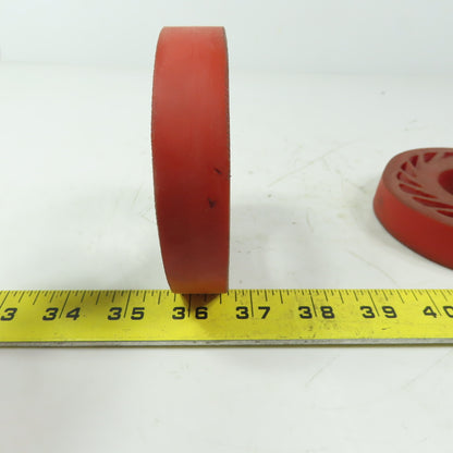 Polyurethane Precision No Crush Wheel Red 4" OD 7/8" Wide 1-3/4 ID Lot of 2