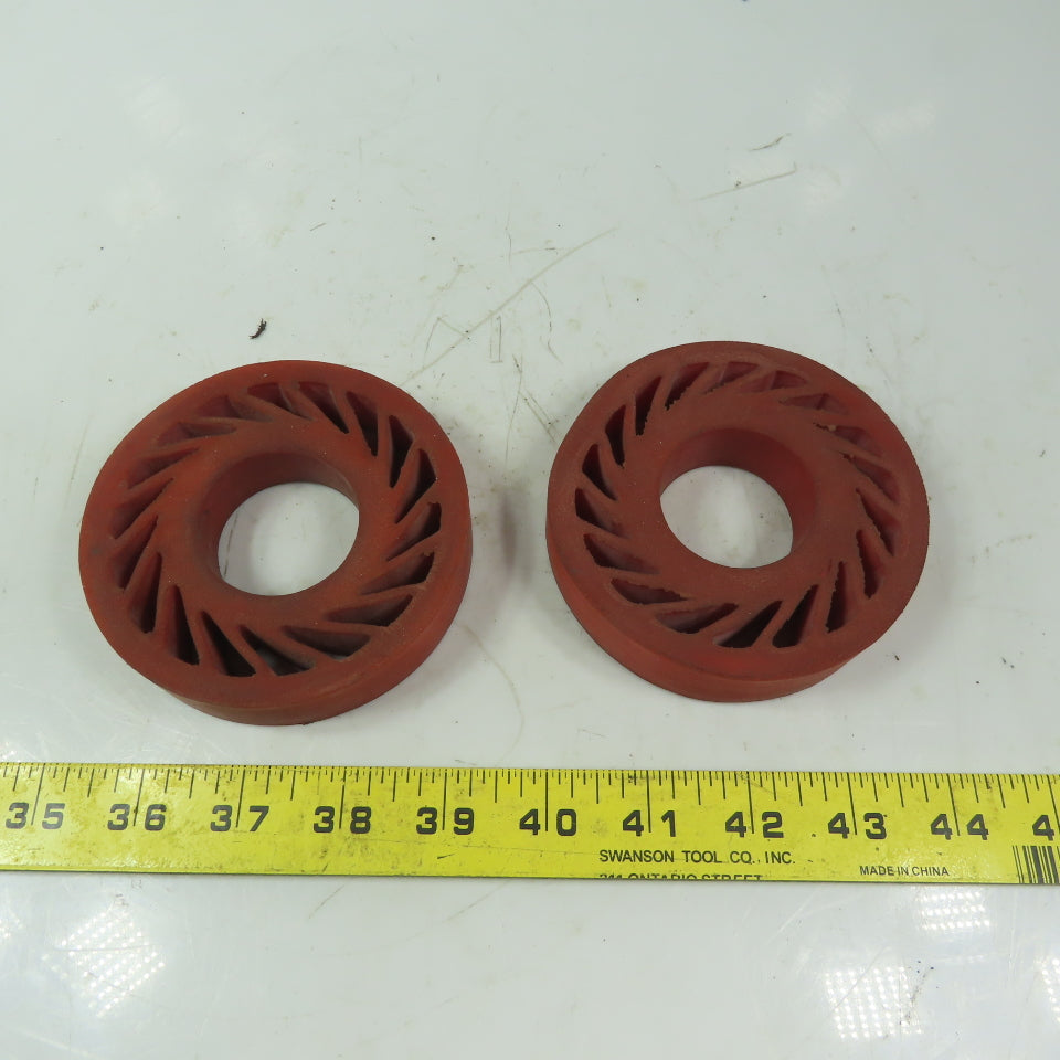 Polyurethane Precision No Crush Wheel Red 4" OD 7/8" Wide 1-3/4 ID Lot of 2