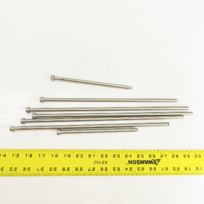 PCS DNP21T Tangent D-Head Ejector Pin Nitrided 5/16" Dia. Misc. Lengths Lot Of 7