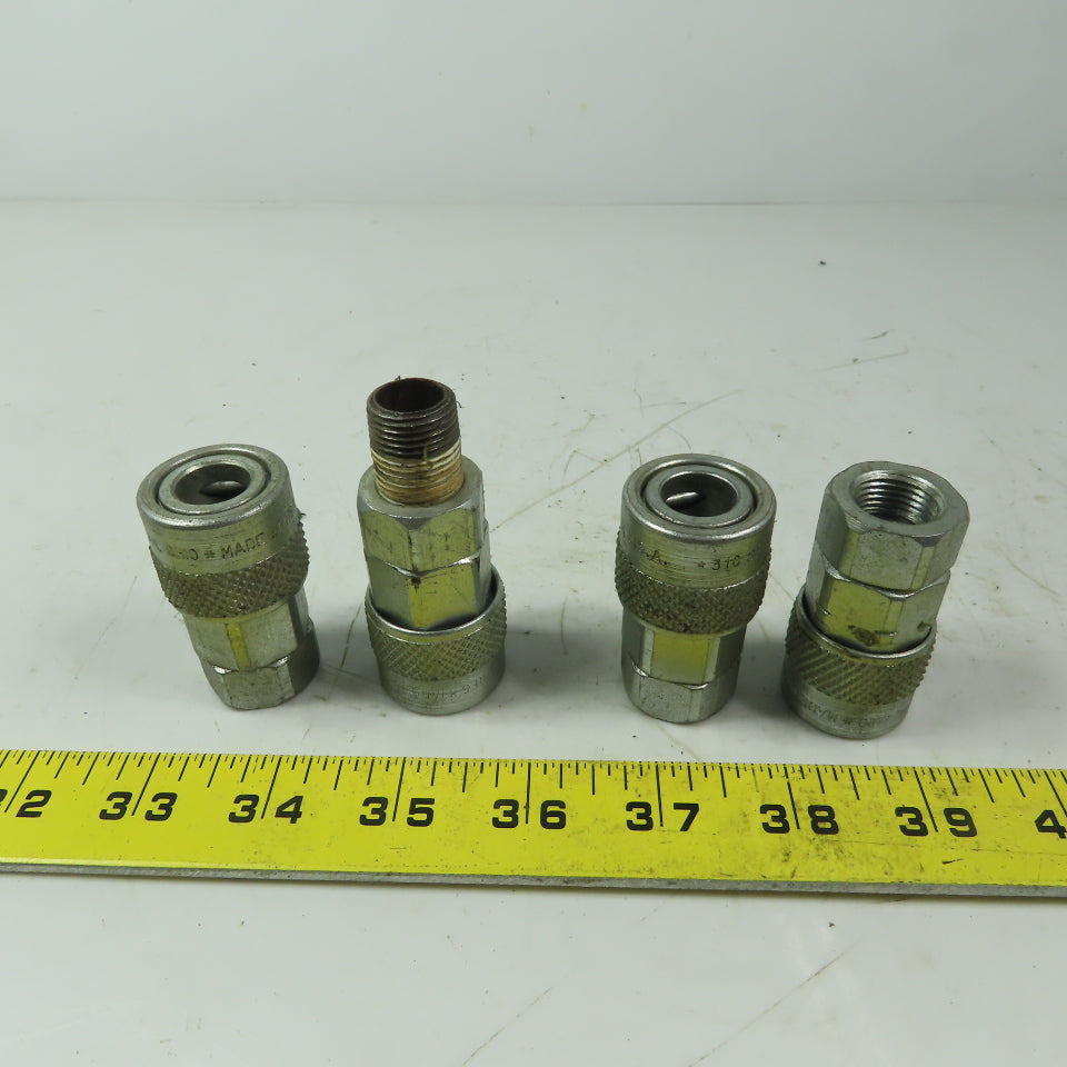 ARO 310 Series 3/8" Female NPT Steel Quick Connect Air Hose Coupler Lot of 4