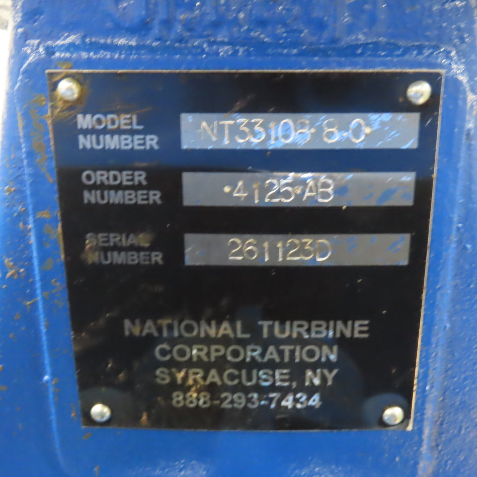 National Turbine 10HP Multistage Centrifugal Blower 460V 3PH 3500RPM W/Silencer
