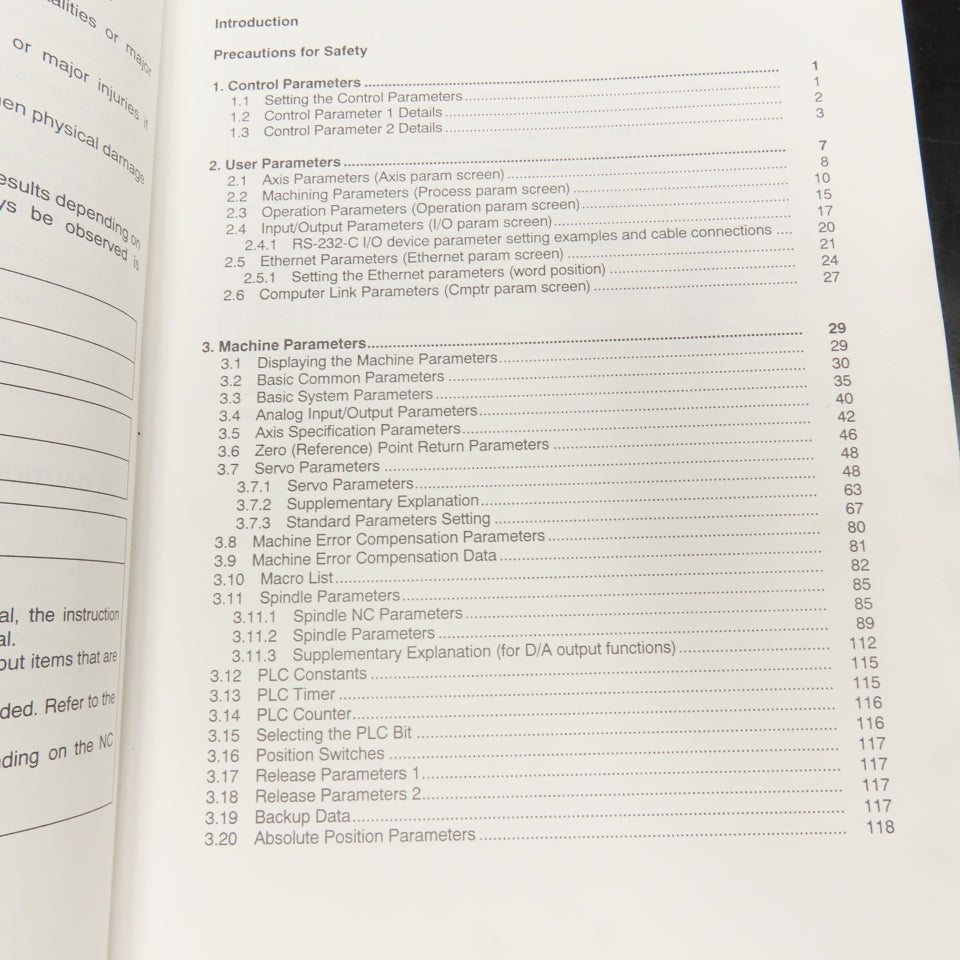 Mitsubishi Meldas 600M Series Parameter Manual