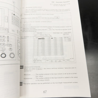 OKK Neomatic 600 Series OPER-N600sr-V Vertical Machining Center Operation Manual