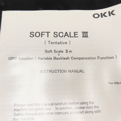 OKK Soft Scale III Tenta I-M600 OPC Backlash Compensation Instruction Manual