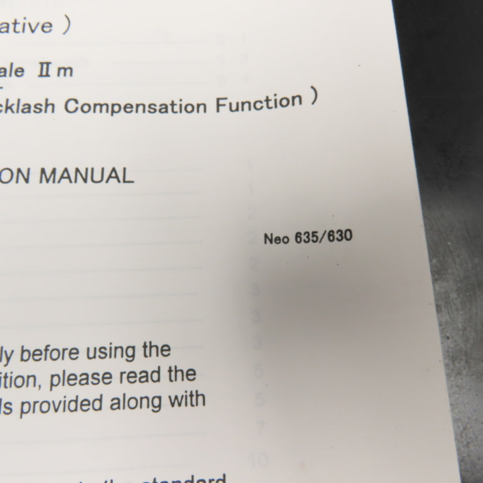 OKK Soft Scale III Tenta I-M600 OPC Backlash Compensation Instruction Manual