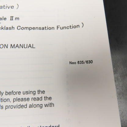 OKK Soft Scale III Tenta I-M600 OPC Backlash Compensation Instruction Manual