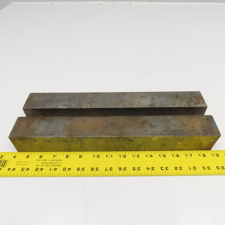 2" Square Mild Steel Bar Stock 12" OAL Lot Of 2