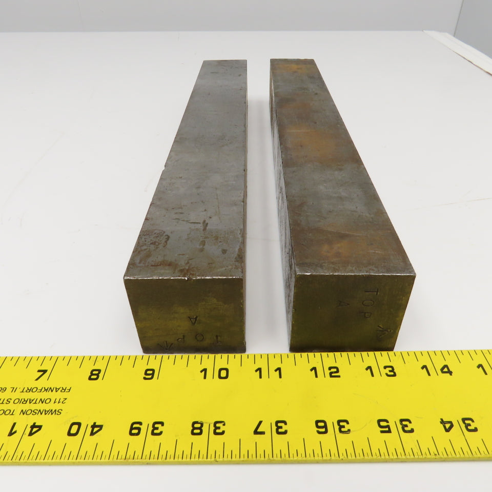 2" Square Mild Steel Bar Stock 12" OAL Lot Of 2