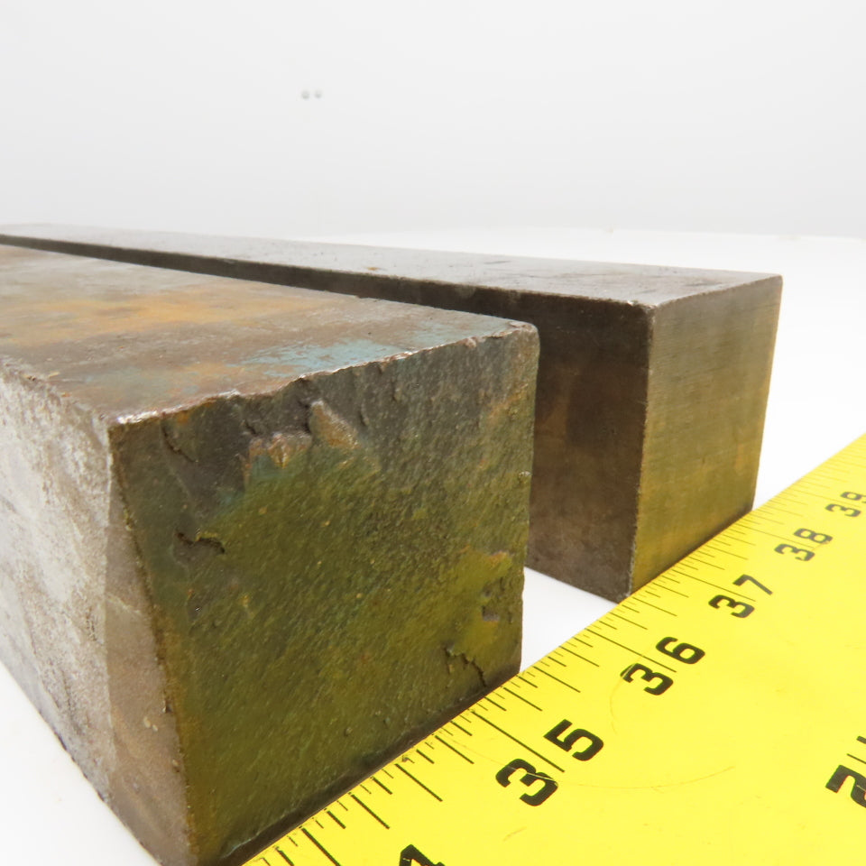 2" Square Mild Steel Bar Stock 12" OAL Lot Of 2