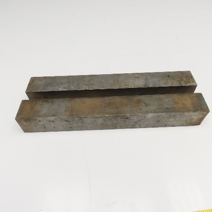 2" Square Mild Steel Bar Stock 12" OAL Lot Of 2