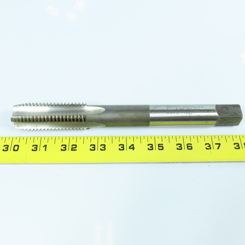 North American 1"-8 Straight Thread Plug Tap 4 Flute GH4 8" OAL USA