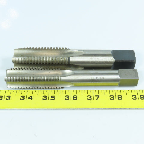 1"-8 & 1-1/4"-7 NC Straight Thread Plug Tap 4 Flute GH4 Lot of 2