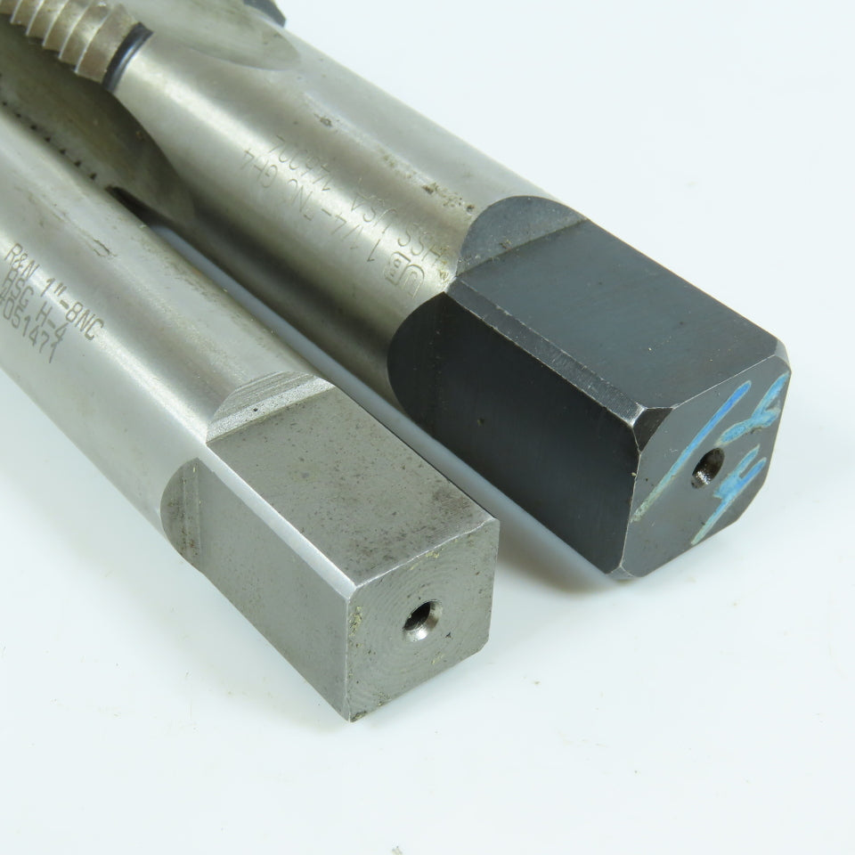 1"-8 & 1-1/4"-7 NC Straight Thread Plug Tap 4 Flute GH4 Lot of 2