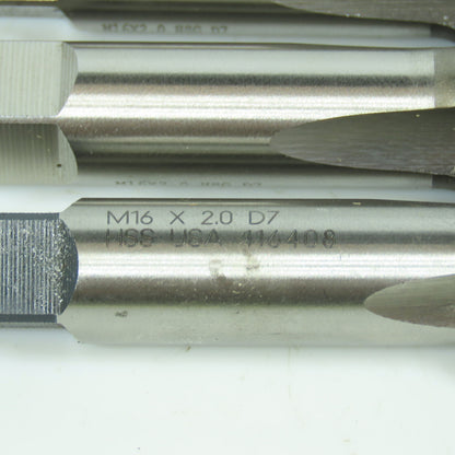 M16 x 2.0 Straight Thread Plug Tap 3 Flute Lot of 3