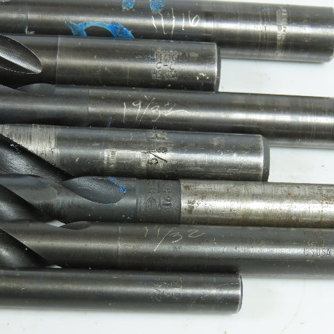 Misc. 27/64", 17/32", 9/16", 5/8", 19/32", 11/16" HSS Twist Drill Bit Lot of 7