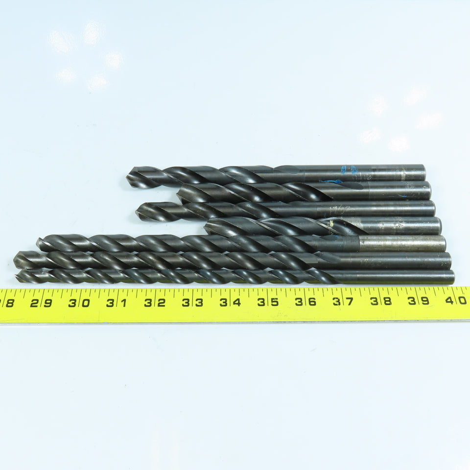 Misc. 27/64", 17/32", 9/16", 5/8", 19/32", 11/16" HSS Twist Drill Bit Lot of 7