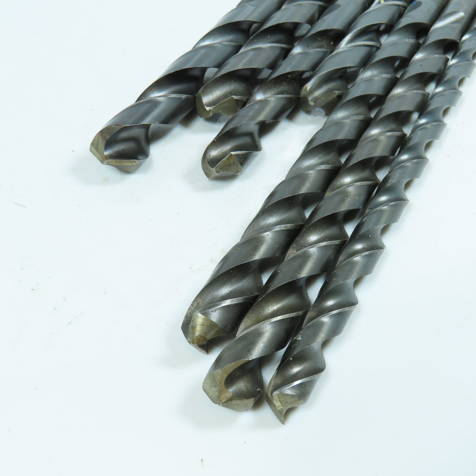 Misc. 27/64", 17/32", 9/16", 5/8", 19/32", 11/16" HSS Twist Drill Bit Lot of 7