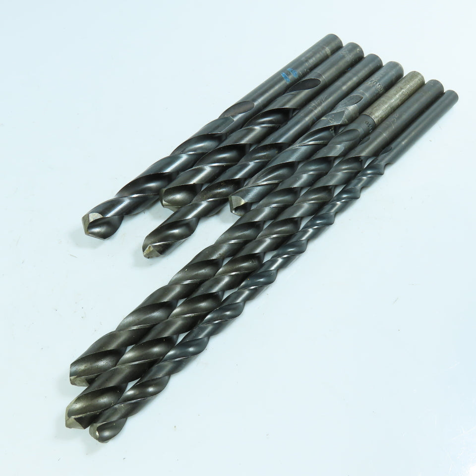 Misc. 27/64", 17/32", 9/16", 5/8", 19/32", 11/16" HSS Twist Drill Bit Lot of 7