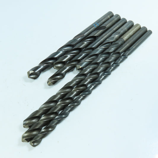 Misc. 27/64", 17/32", 9/16", 5/8", 19/32", 11/16" HSS Twist Drill Bit Lot of 7