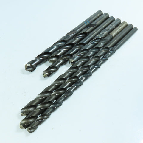 Misc. 27/64", 17/32", 9/16", 5/8", 19/32", 11/16" HSS Twist Drill Bit Lot of 7