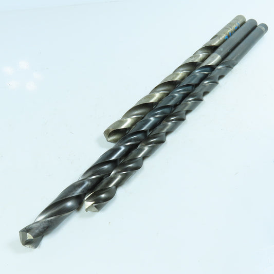 Misc. 21/32", 23/32", 3/4" High Speed Steel Twist Drill Bit Lot of 3
