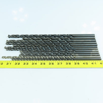 9/32", 19/64", 5/16", 23/64", 3/8", 13/32", 15/32" HSS Twist Drill Bit Lot of 12