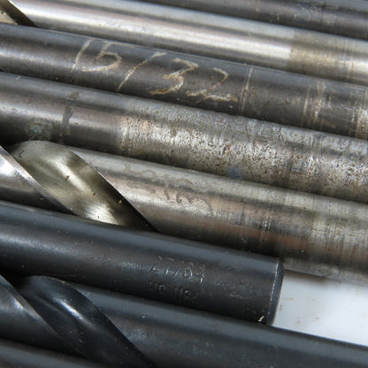 23/64", 11/32", 27/64", 15/32", 7/16", 17/32" HSS Twist Drill Bit Lot of 21