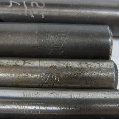 23/64", 11/32", 27/64", 15/32", 7/16", 17/32" HSS Twist Drill Bit Lot of 21