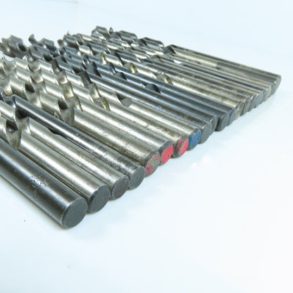 23/64", 11/32", 27/64", 15/32", 7/16", 17/32" HSS Twist Drill Bit Lot of 21