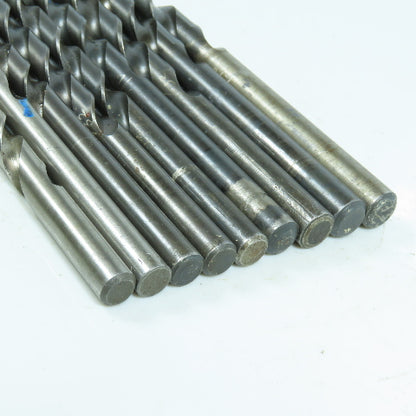 3/8", 25/64", 13/32", 7/16", 15/32", 1/2", 33/64" HSS Twist Drill Bit Lot of 9